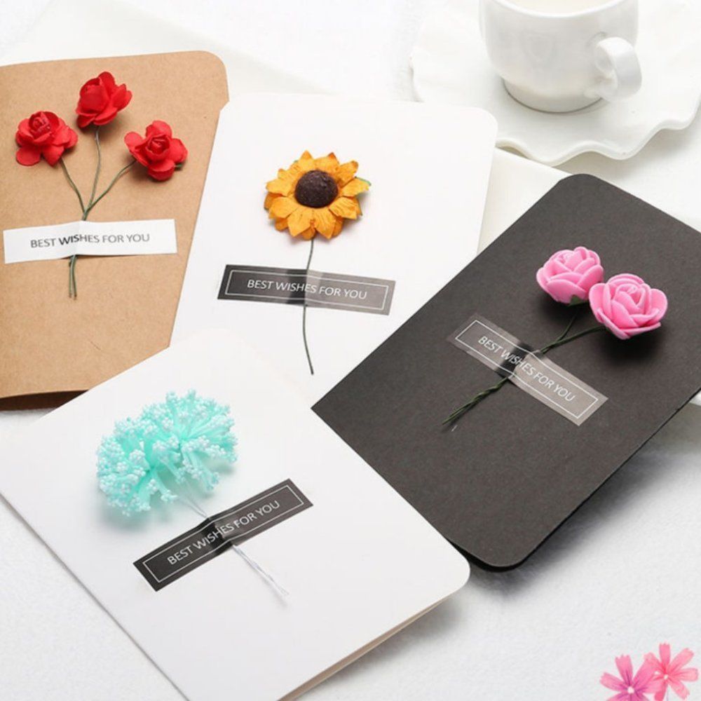 Best Wishes 3D Floral Cards - Birthday Cards Roses, Mother Days Cards, Valentine
